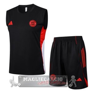 Set Completo Formazione Senza Maniche Maglia Bayern Monaco 2025 2026 Nero Rosso