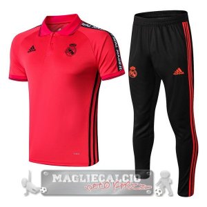 Real Madrid Rosso Nero Set Completo Maglia POLO 2019-20