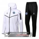 Paris Saint Germain Insieme Completo Bianco Nero Giacca Felpa Cappuccio 2022-23