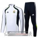 Set Completo Felpa Allenamento Formazione Bambino Real Madrid 2025 2026 Bianco Nero