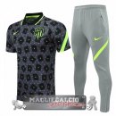 Atletico de Madrid Set Completo Nero Grigio Maglia POLO 2020-21
