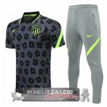Atletico de Madrid Set Completo Nero Grigio Maglia POLO 2020-21