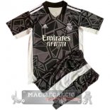 Real Madrid Set Completo Bambino Maglia Calcio Portiere 2022-23 Nero