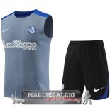Formazione Senza Maniche Set Completo Inter Milan 2024-25 Gris Azul