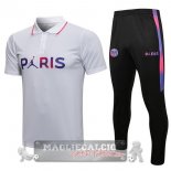 Paris Saint Germain bianco purpureo nero Maglia Set Completo POLO 2021-22