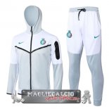 Set Completo Giacca Lunga Zip Al Nassr 2023-24 Grigio Bianco