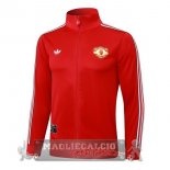 Lunga Zip Giacca Manchester United 2025 2026 Rosso Giallo