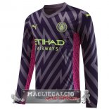 Tailandia Portiere Manica Lunga Maglia Calcio Manchester City 2023-24 Purpureo