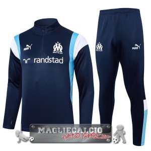 Felpa Da Allenamento Set Completo Marsella 2023-24 Blu II Bianco