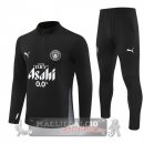 Set Completo Felpa Allenamento Formazione Manchester City 2025 2026 Nero Bianco