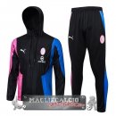 Set Completo Giacca a vento AC Milan 2023-24 Nero Rosa Blu