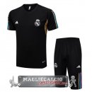 Real Madrid Formazione Set Completo Maglia Calcio 2023-24 Nero Giallo