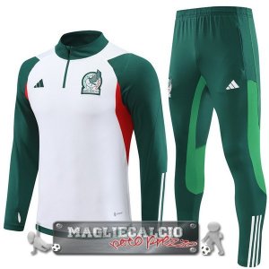 Felpa Da Allenamento Set Completo Messico 2023 Bianco Verde