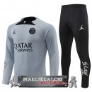 Paris Saint Germain Set Completo Bambino Grigio Nero Felpa Da Allenamento 2022-23