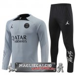 Paris Saint Germain Set Completo Bambino Grigio Nero Felpa Da Allenamento 2022-23