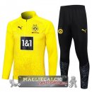 Borussia Dortmund Insieme Completo Grigio Luce Nero Felpa Da Allenamento 2023-24