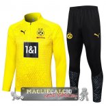 Borussia Dortmund Insieme Completo Grigio Luce Nero Felpa Da Allenamento 2023-24