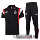 Set Completo POLO AC Milan 2023-24 Nero Rosso Bianco