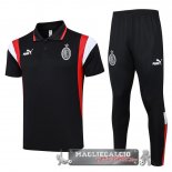 Set Completo POLO AC Milan 2023-24 Nero Rosso Bianco