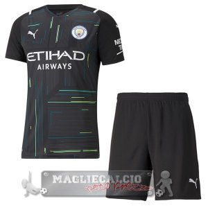 Manchester City Set completi Bambino Maglia Calcio portiere 2021-22 nero
