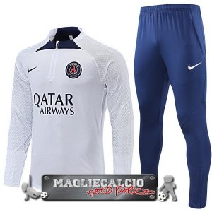 Paris Saint Germain Set Completo Bambino Giocatori Bianco Blu Felpa Da Allenamento 2022-23