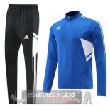 Adidas Set Completo Blu Nero Felpa Da Allenamento 2022-23