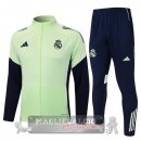 Set Completo Lunga Zip Giacca Bambino Real Madrid 2025 2026 Verde Luce