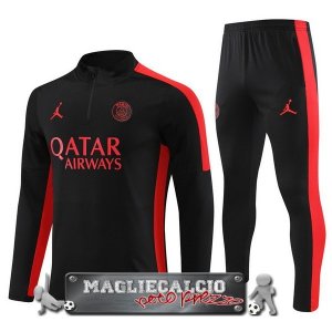 Paris Saint Germain Insieme Completo Rosso II Nero Felpa Da Allenamento 2023-24