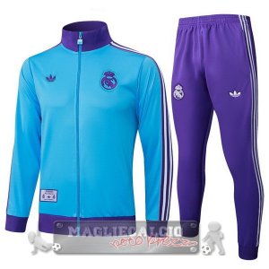 Set Completo Lunga Zip Giacca Bambino Real Madrid 2025 2026 Blu Purpureo