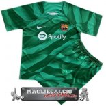 Barcelona Set Completo Bambino Maglia Calcio Portiere 2023-2024 Verde