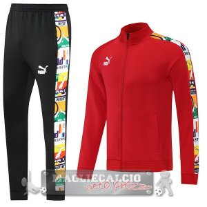 Puma Set Completo Rosso Nero Giacca Lunga Zip 2022-23