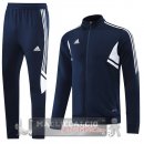 Adidas Set Completo Blu Navy Bianco Giacca Lunga Zip 2022-23