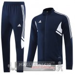 Adidas Set Completo Blu Navy Bianco Giacca Lunga Zip 2022-23