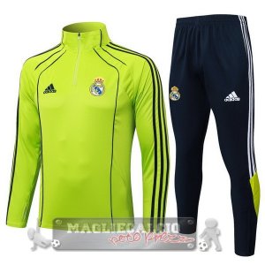 Set Completo Felpa Allenamento Formazione Bambino Real Madrid 2025 2026 Verde Nero