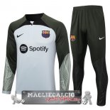 Barcelona Insieme Completo Verde Blu Bambino Giacca 2023-24 Verde Grigio