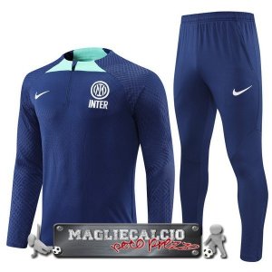 Inter Milan Giocatori Insieme Completo Blu Bambino Felpa Da Allenamento 2022-23