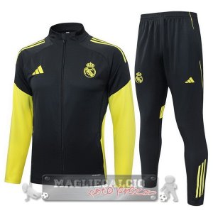 Set Completo Lunga Zip Giacca Bambino Real Madrid 2025 2026 Grigio Giallo