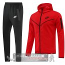 Nike Set Completo Rosso I Nero Giacca Felpa Cappuccio 2022-23