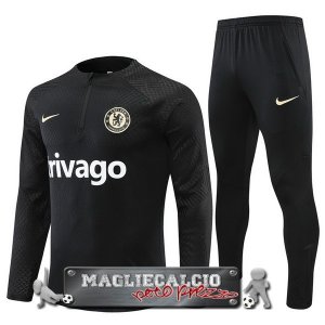 Chelsea Giocatori Insieme Completo Nero Bambino Felpa Da Allenamento 2022-23