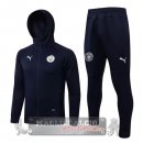 Manchester City Insieme Completo Blu Navy Giacca Felpa Cappuccio 2021-22