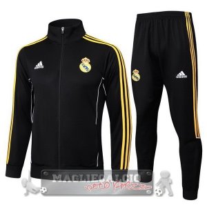 Set Completo Lunga Zip Giacca Bambino Real Madrid 2025 2026 Nero Giallo