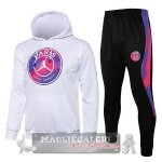 Paris Saint Germain Insieme Completo Bianco Purpureo Giacca Felpa Cappuccio 2021-22 Paris Saint Germain Insieme Completo Bianco Purpureo Giacca Felpa Cappuccio 2021-22