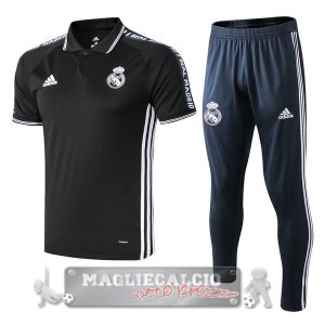 Real Madrid Nero Set Completo Maglia POLO 2019-20