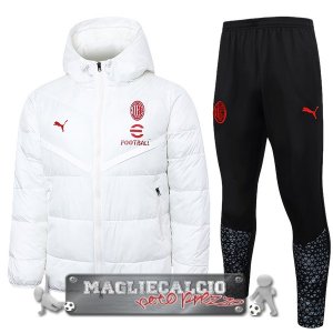 Set Completo Chaqueta De Algodon AC Milan 2023-24 Bianco Nero