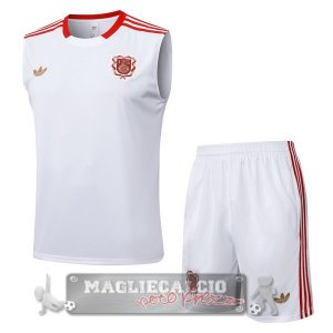 Set Completo Formazione Senza Maniche Maglia Bayern Monaco 2025 2026 Bianco Rosso