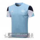 Manchester City Formazione Maglia Calcio 2021-22 Blu Luce Bianco