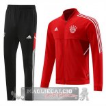 Bayern Monaco Insieme Completo Nero Rosso Giacca Lunga Zip 2022-23