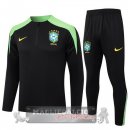 Set Completo Sudadera Formazione Brasilee 2024 Nero Verde