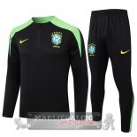 Set Completo Sudadera Formazione Brasilee 2024 Nero Verde