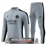 Paris Saint Germain Insieme Completo Grigio Felpa Da Allenamento 2023-24